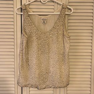 White beaded top by Judith Ann Creations. Size Medium